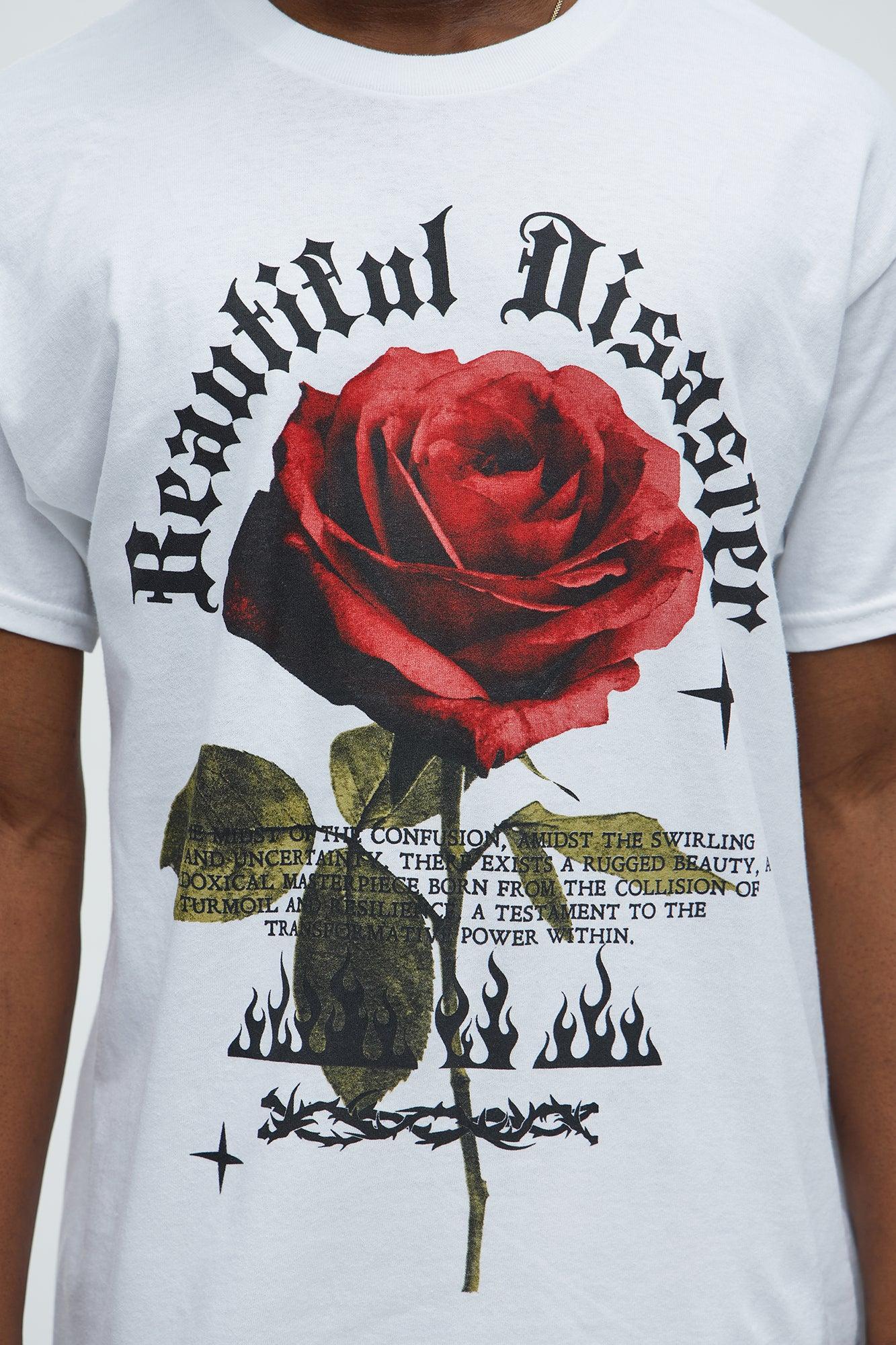 Roses And Wreckage Short Sleeve Tee - White Product Image