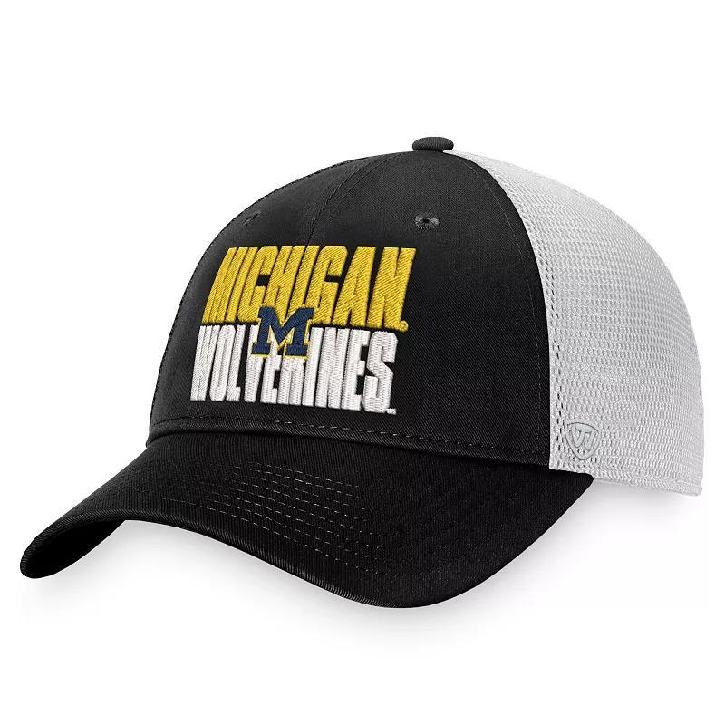 Men's Top of the World Black/White Georgetown Hoyas Stockpile Trucker Snapback Hat, Grg Black Product Image