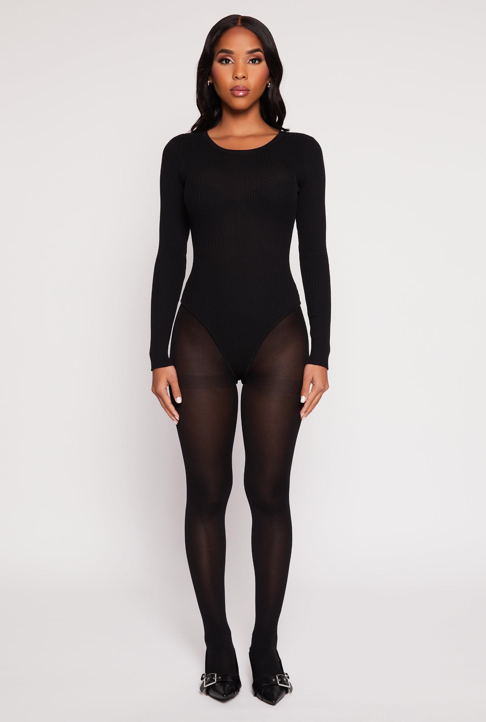 Womens Daisy Ribbed Knit Bodysuit Product Image