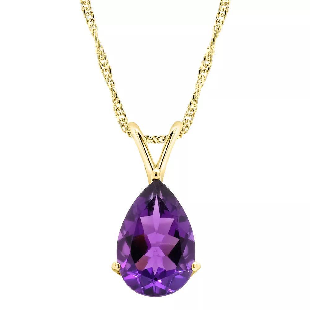 Alyson Layne 14k Gold Pear Cut Amethyst Pendant Necklace, Women's, Size: 18", 14k White Gold Product Image