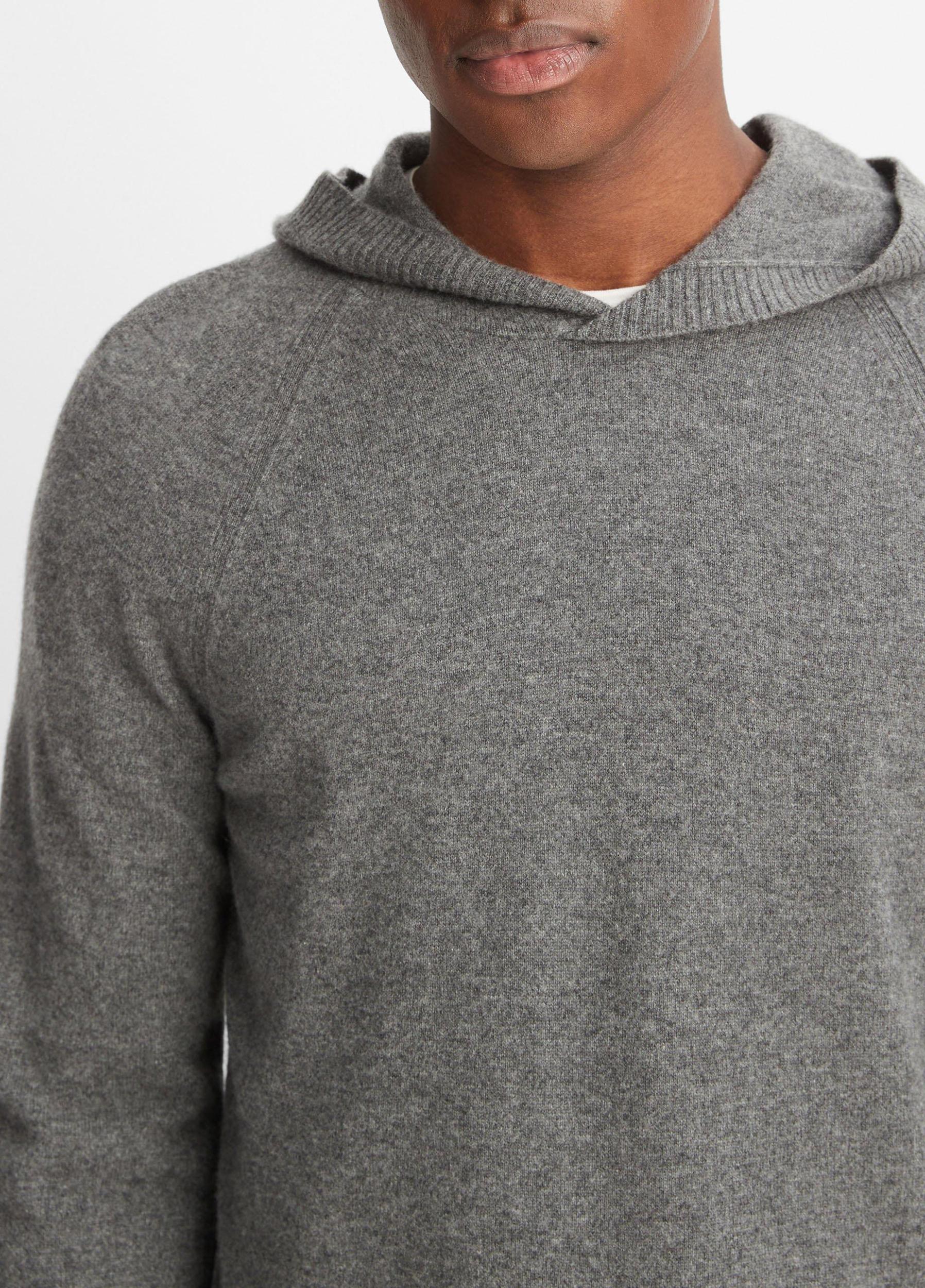 Mens Wool Cashmere Pullover Hoodie, Medium Heather Grey, Size XXL Vince Product Image