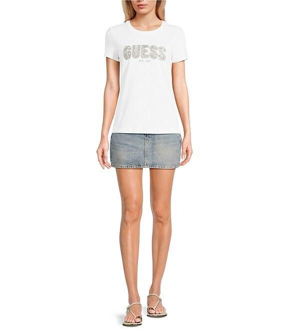 Guess Short Sleeve Graphic Logo Lace T-Shirt Product Image