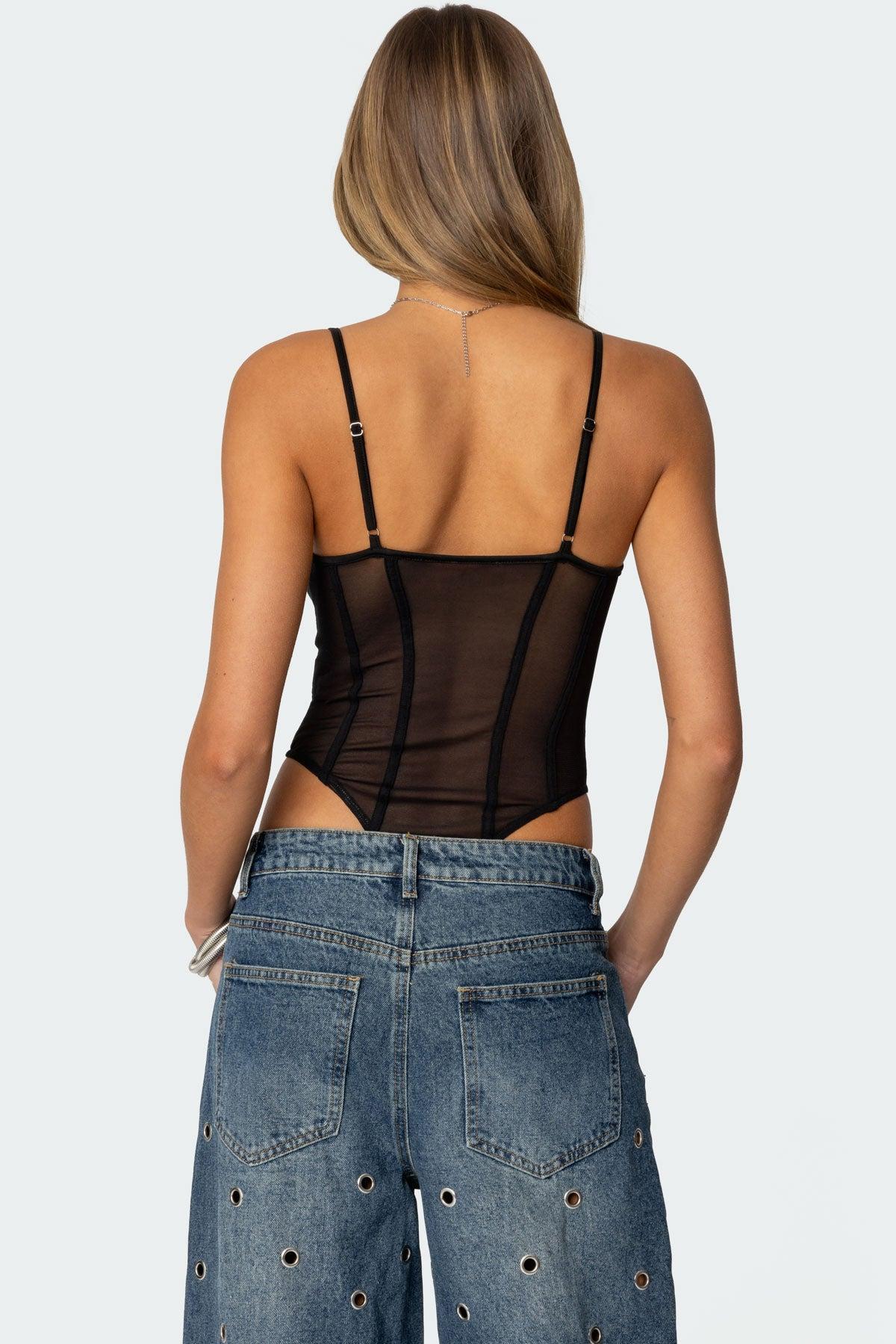 Jenia Sheer Mesh Cupped Bodysuit Product Image