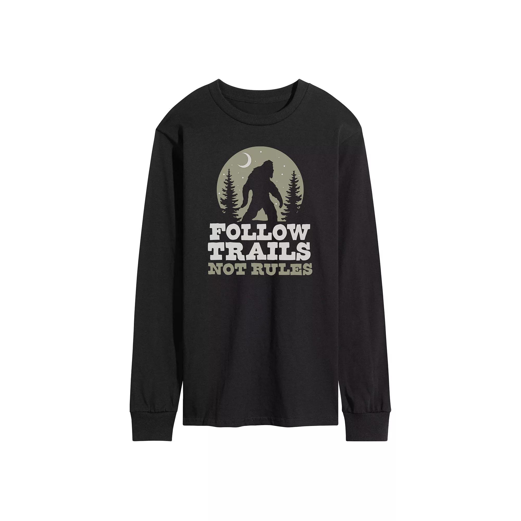 Men's Follow Trails Not Rules Sasquatch Long Sleeve Tee, Size: XXL, Black Product Image