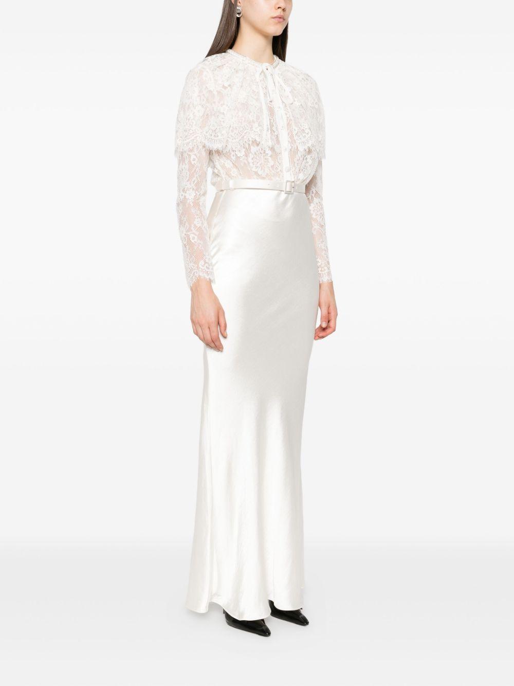 lace-panel satin maxi dress Product Image