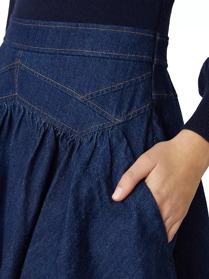 Matilda Wool Denim Combo Minidress Product Image