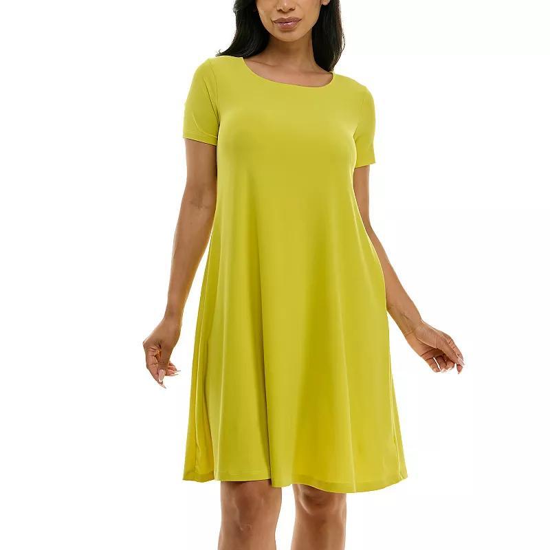 Women's Nina Leonard Lace-Up Back Swing Dress, Size: Small, Robins Egg Product Image