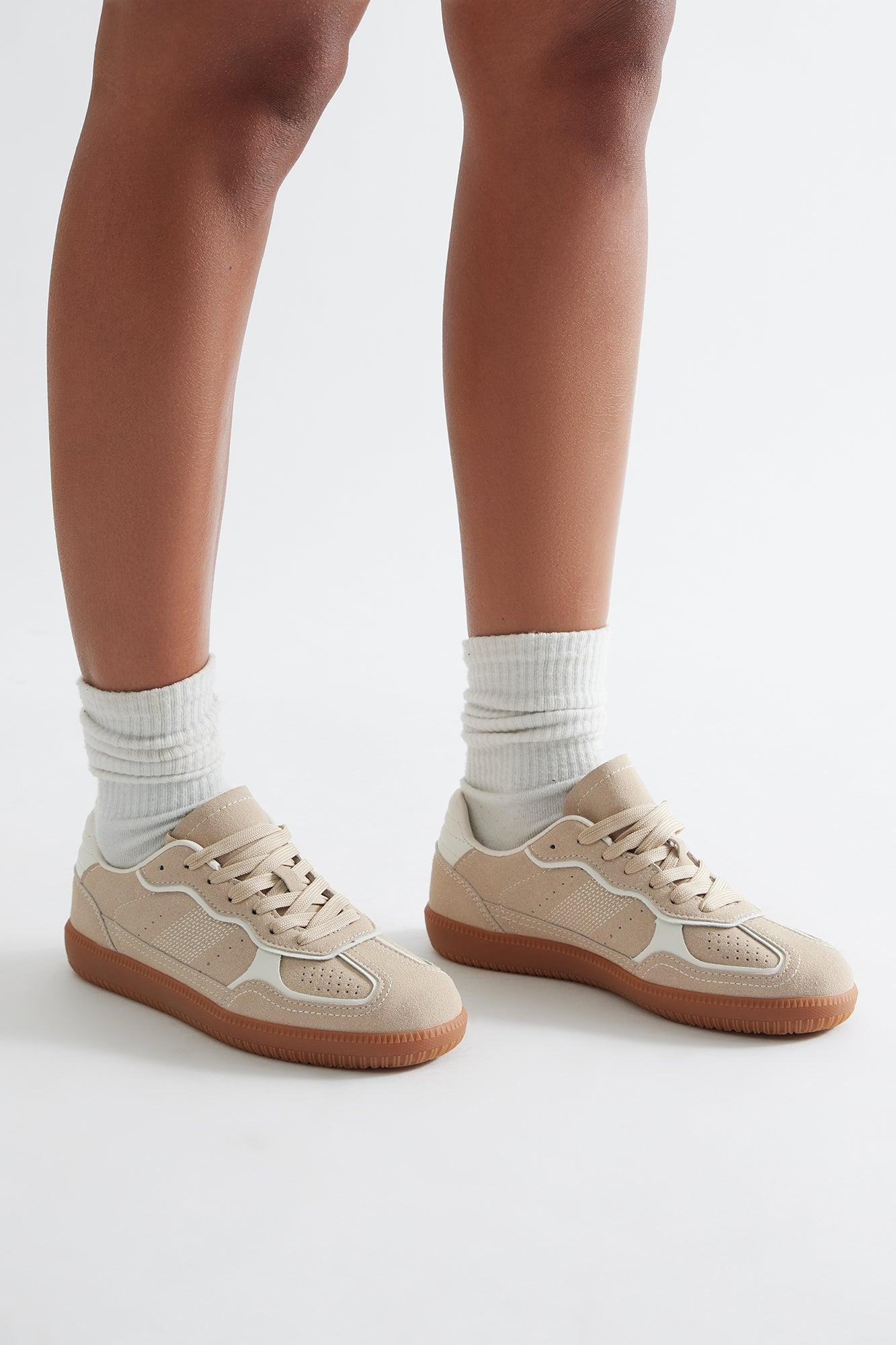 Polo Lace Up Sneakers - Beige Female Product Image