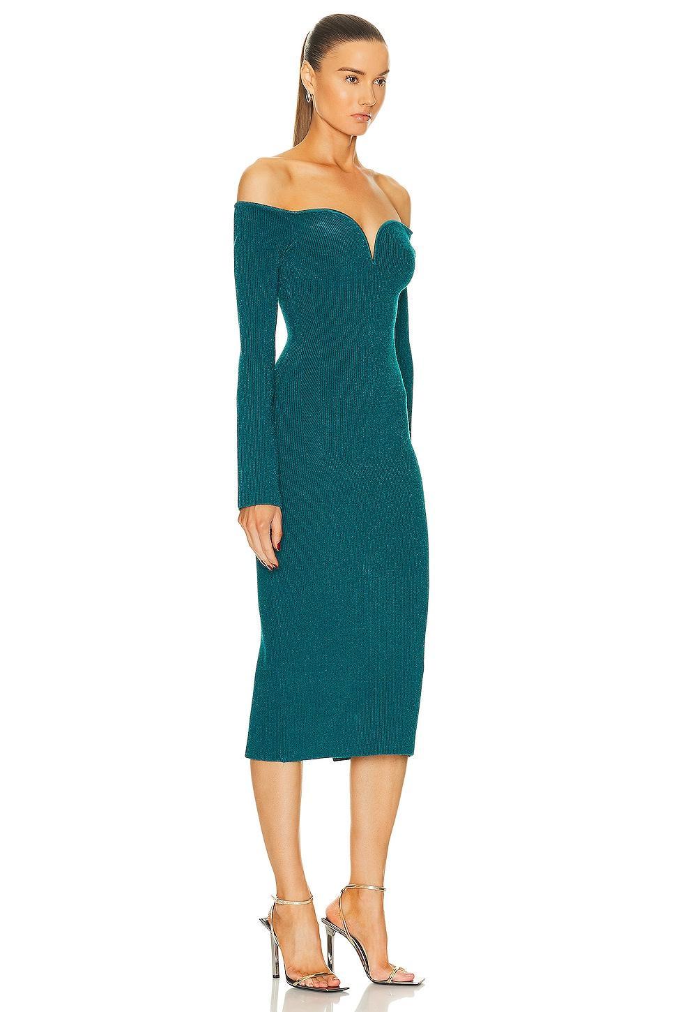 GALVAN Grace Long Sleeve Dress in Blue Product Image