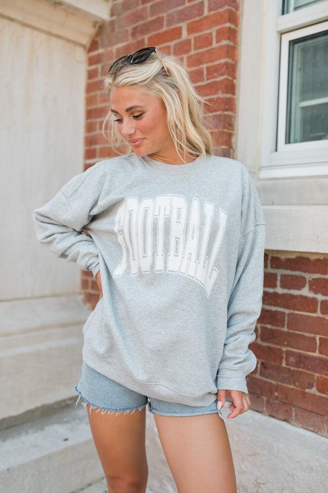 Football Block Grey Oversized Graphic Sweatshirt Product Image