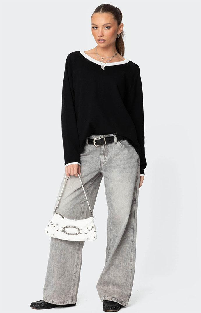Edikted Women's Magda Low Rise Acid Wash Jeans Product Image