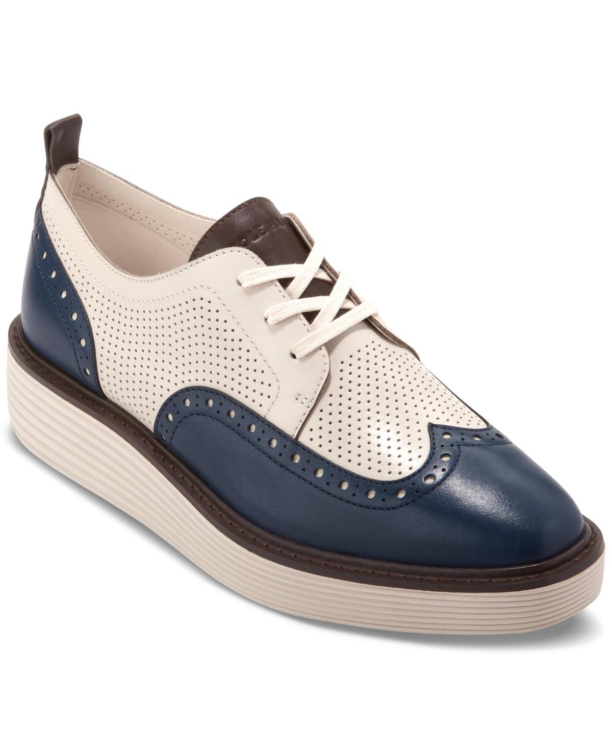 Cole Haan Womens OriginalGrand Wingtip Platform Oxfords - Gold Talca Product Image