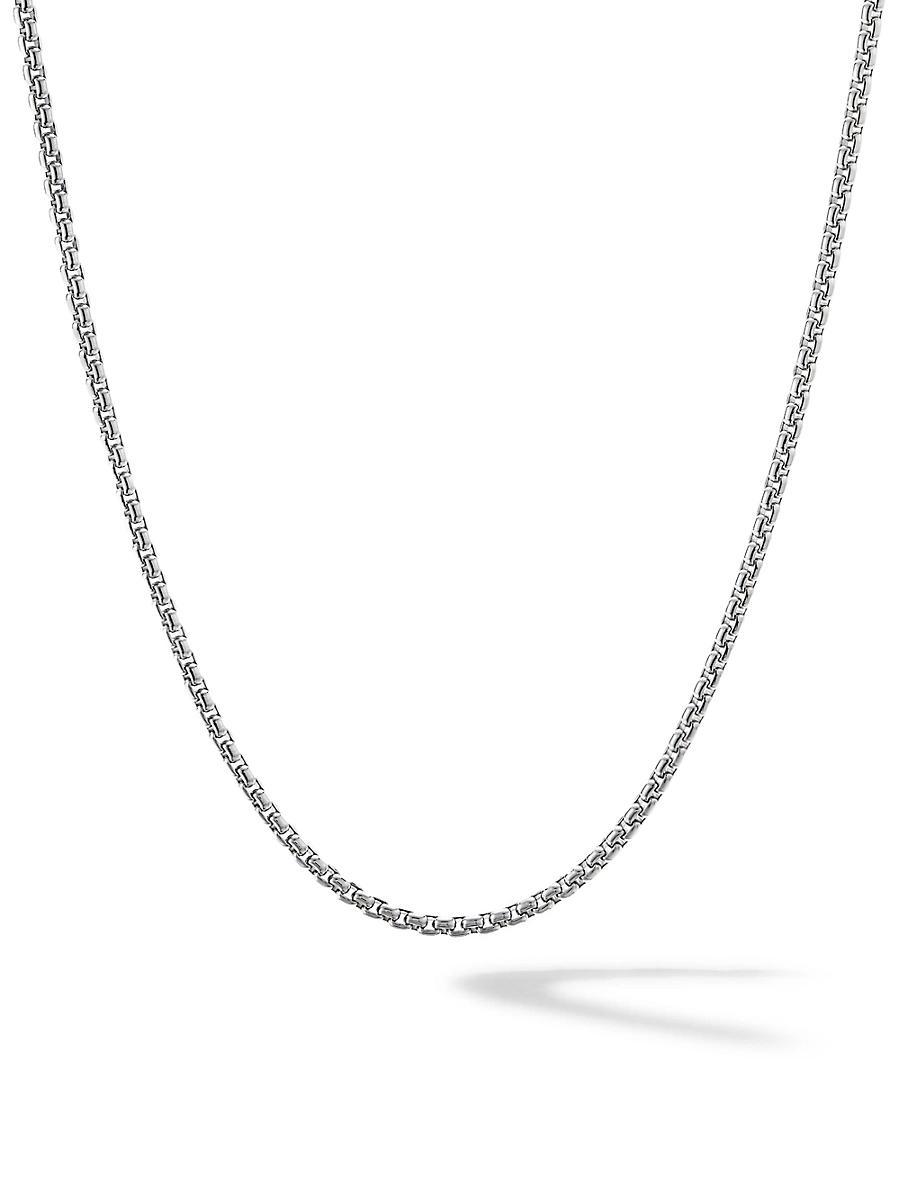 Mens Box Chain Necklace in Platinum Product Image