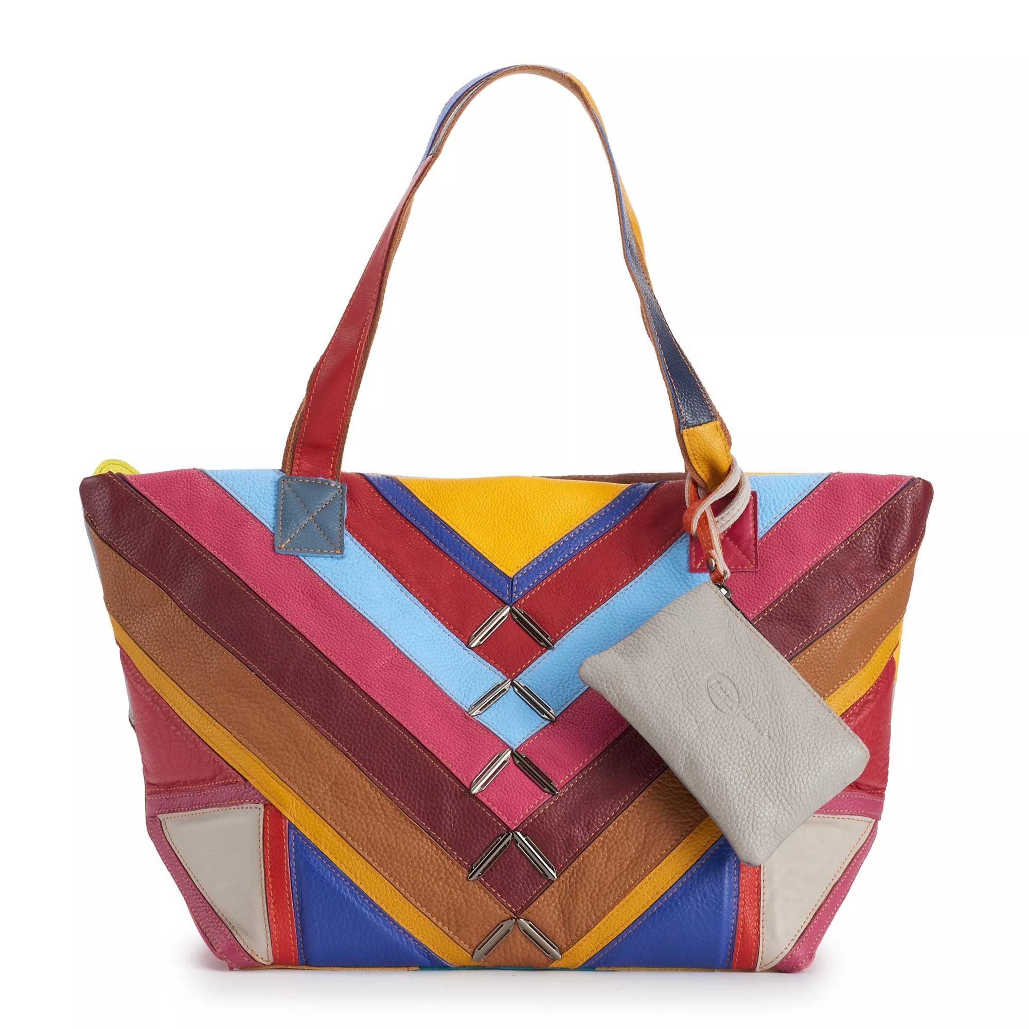 Womens Amerileather Simonda Rainbow Tote, Multi Product Image