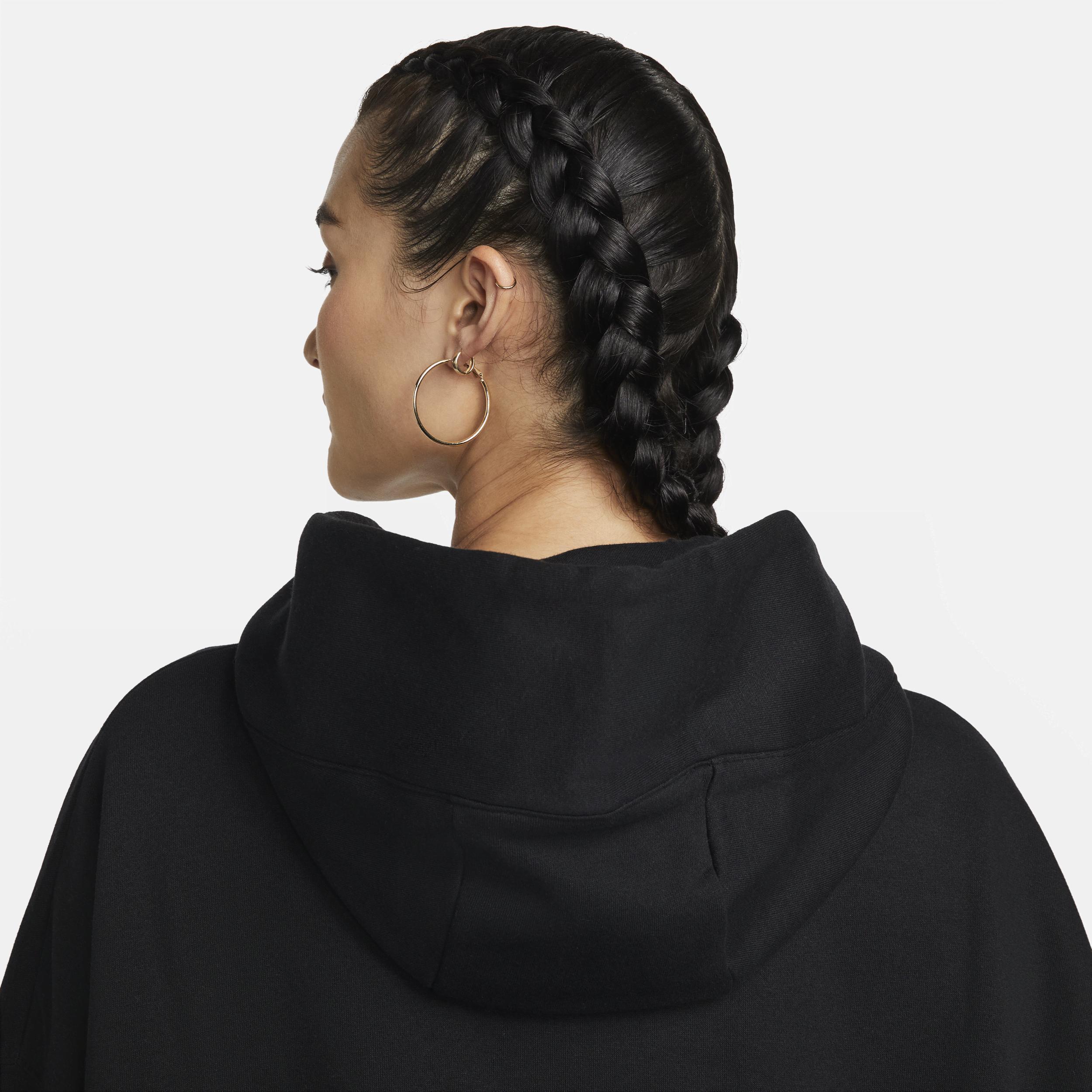 Nike Women's Sportswear Phoenix Fleece Over-Oversized Pullover Hoodie in Black/Black Size Small Cotton/Polyester/Fleece Product Image