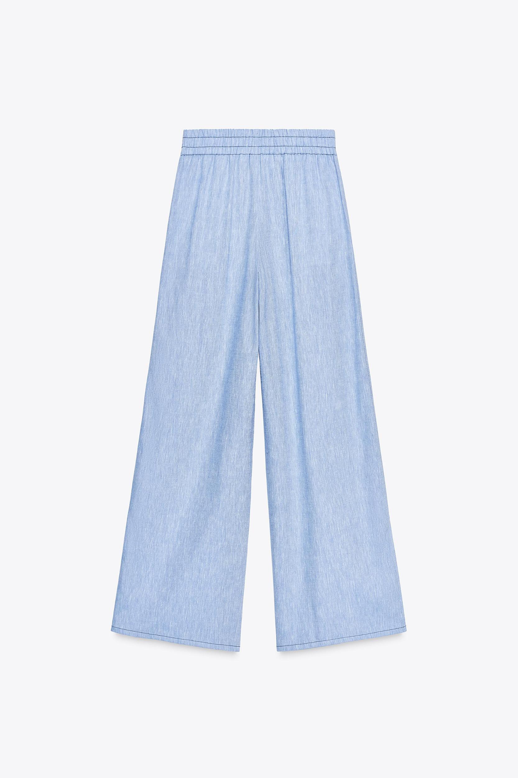 WIDE LEG LINEN PANTS Product Image