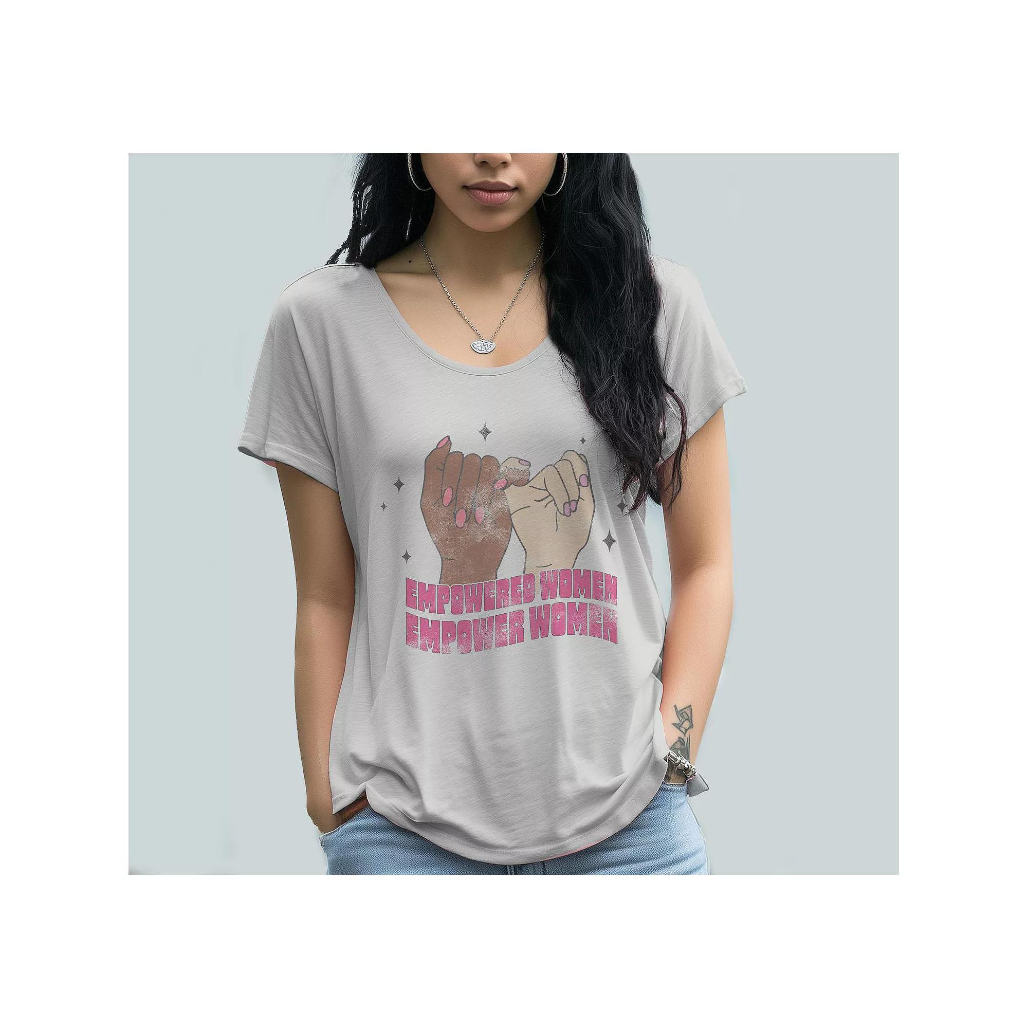 Junior's Grayson Threads Empower Graphic Tee, Women's, Size: Small, Grey White Product Image