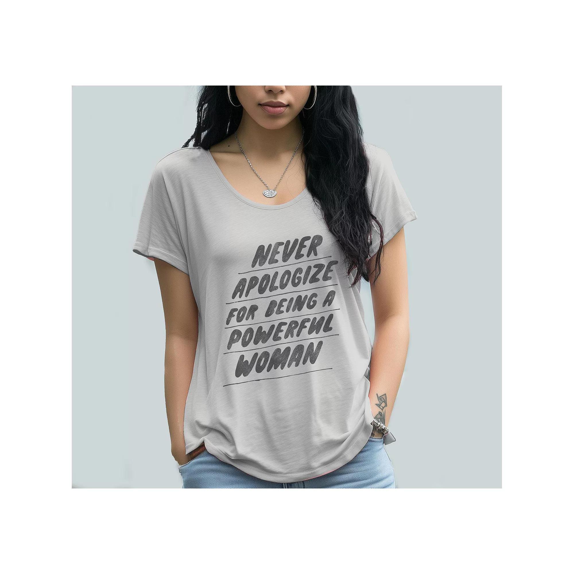 Junior's Grayson Threads Never Apologize Graphic Tee, Women's, Size: Medium, Grey White Product Image
