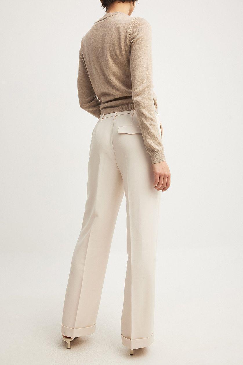 Tailored Mid Waist Suit Pants Product Image