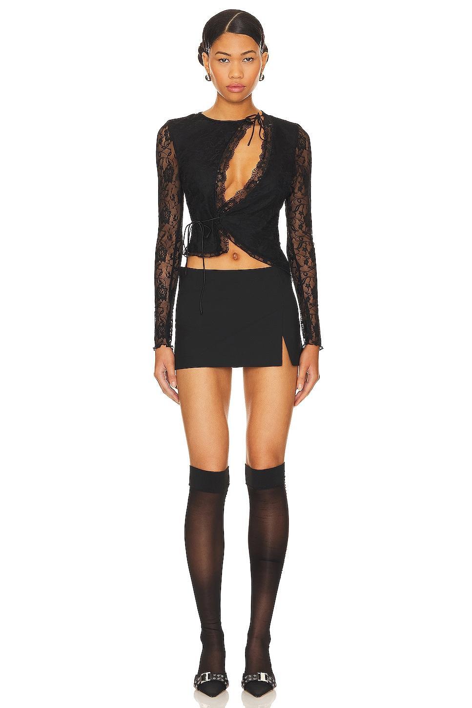 Anahi Wrap Lace Top superdown Product Image