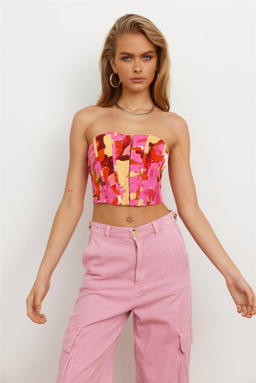 Loving It All Crop Top Pink Product Image