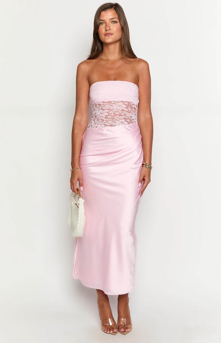 Kevin Pink Lace Maxi Dress Girls Product Image