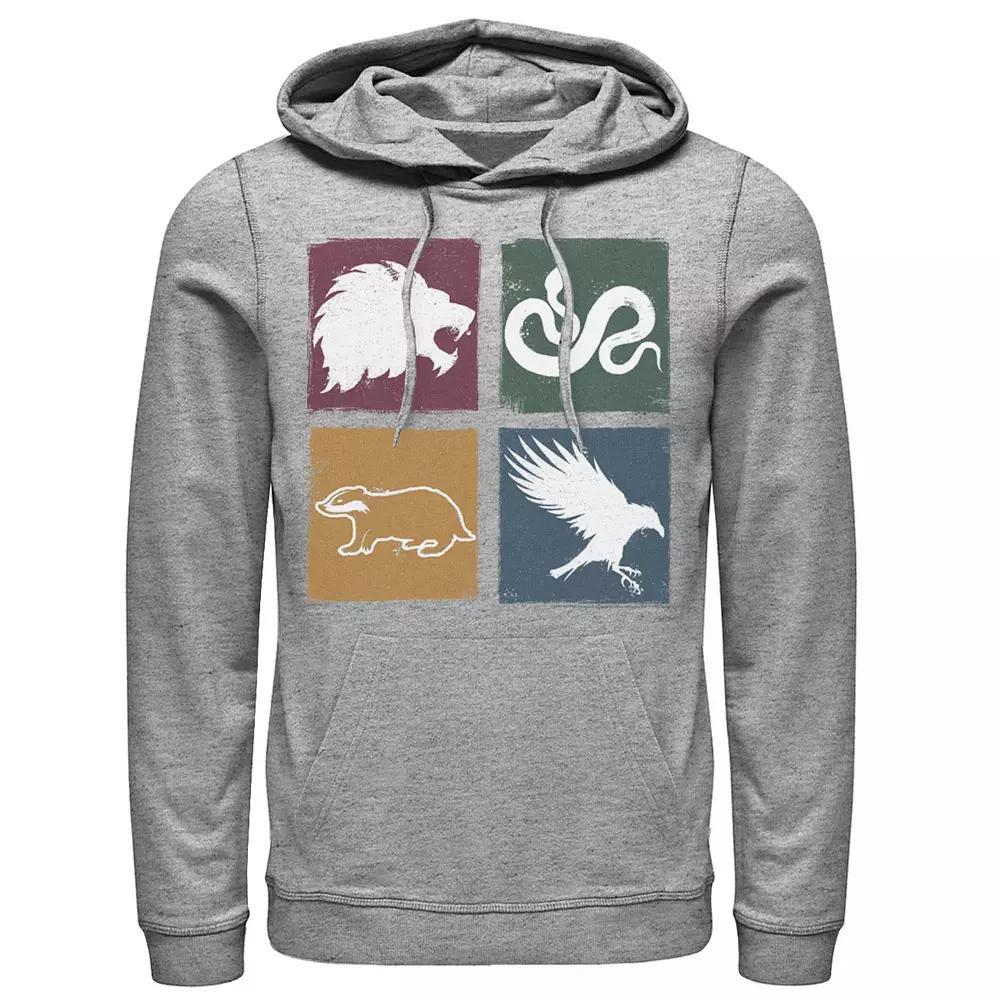 Men's Harry Potter Simple House Crest Box Up Hoodie, Size: XXL, Athletic Grey Product Image