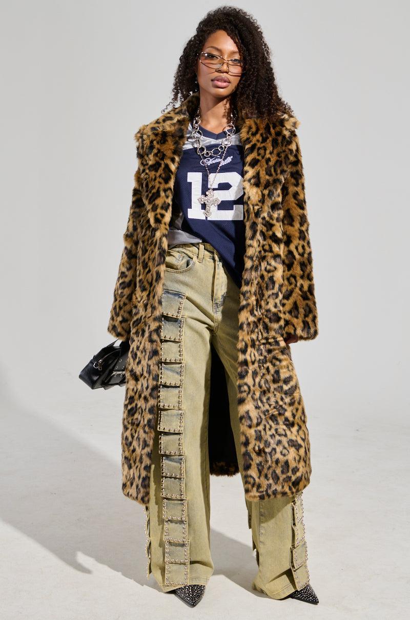 CATTY FAUX FUR LEOPARD COAT Product Image
