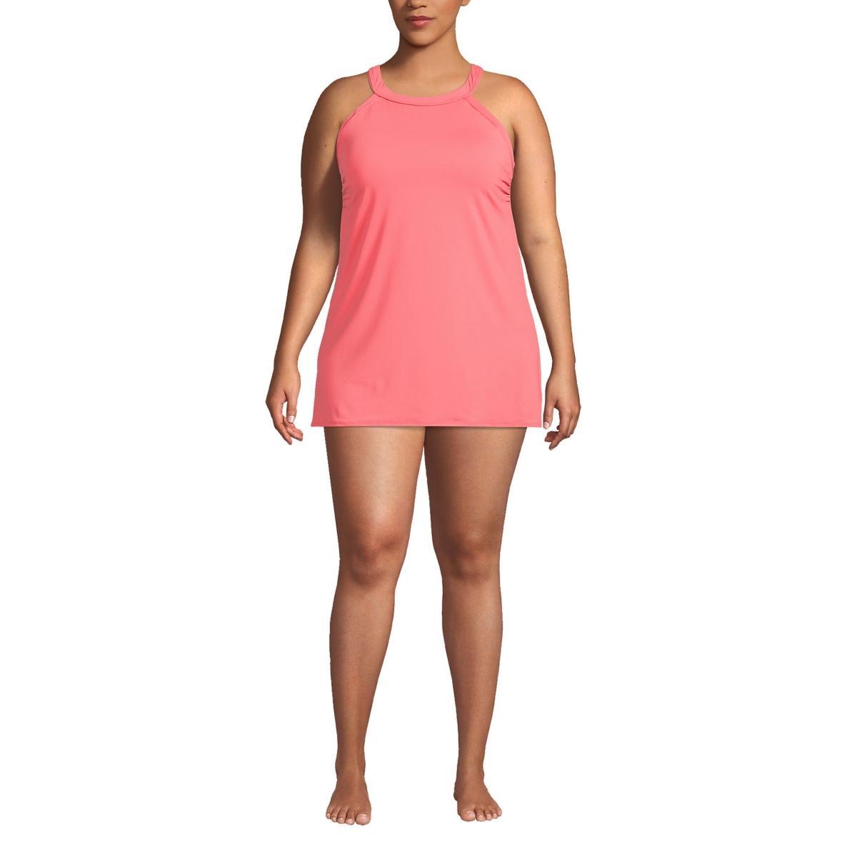 Womens Lands End UPF 50 High Neck One-Piece Swim Dress Product Image