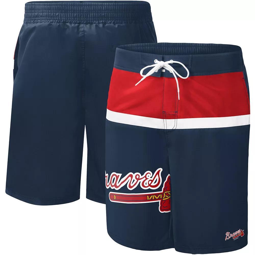 Mens G-III Sports by Carl Banks Atlanta Braves Sea Wind Swim Shorts Blue Product Image