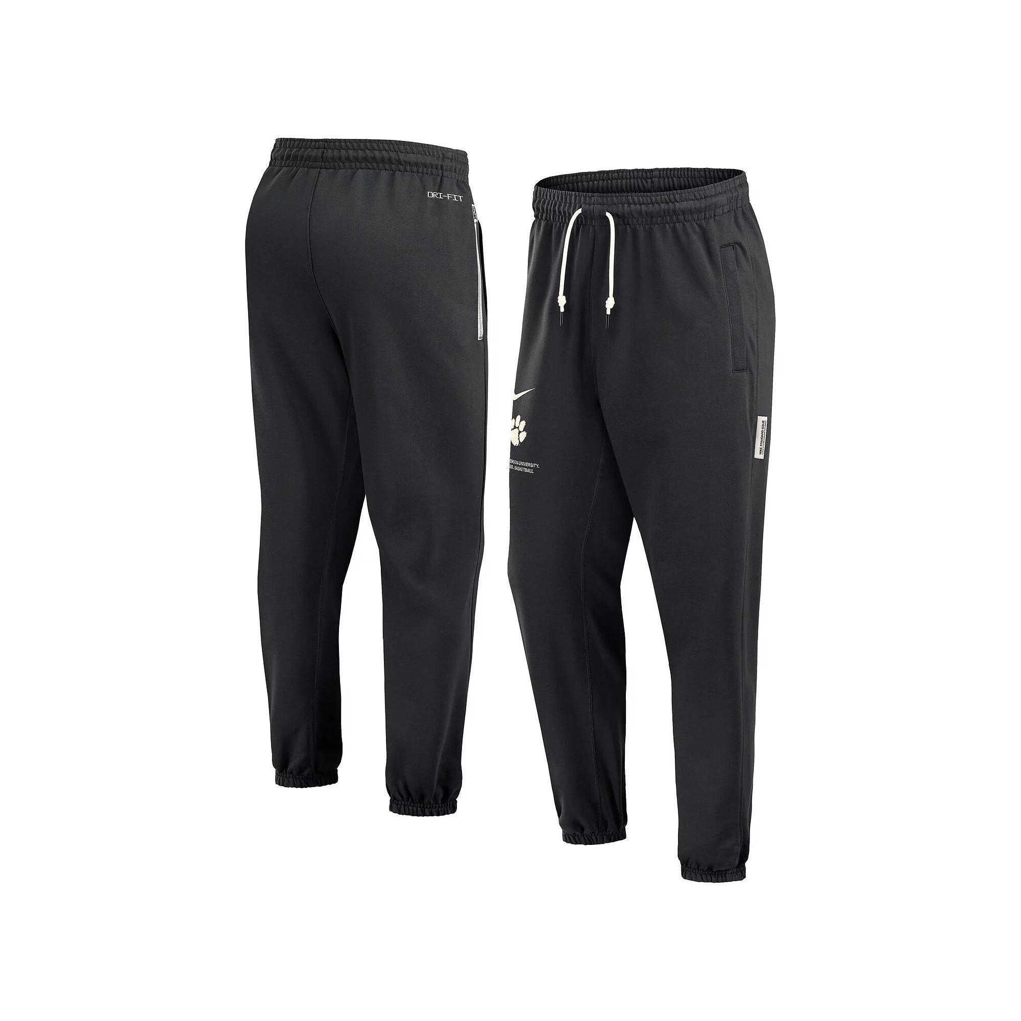 Men's Nike  Black Clemson Tigers Basketball Travel Fleece Performance Pants, Size: 2XL Product Image