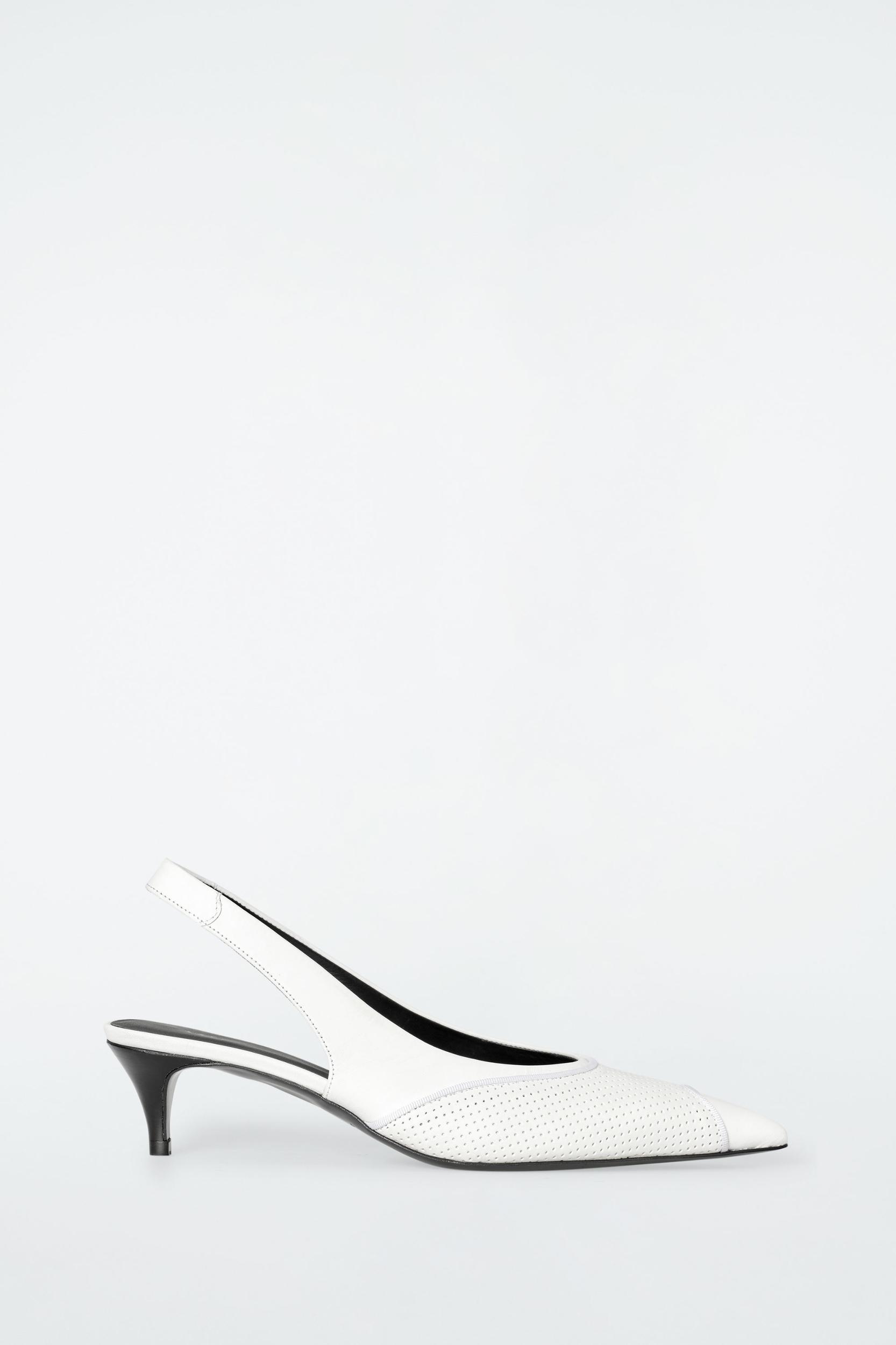 PERFORATED LEATHER SLINGBACK HEELS Product Image