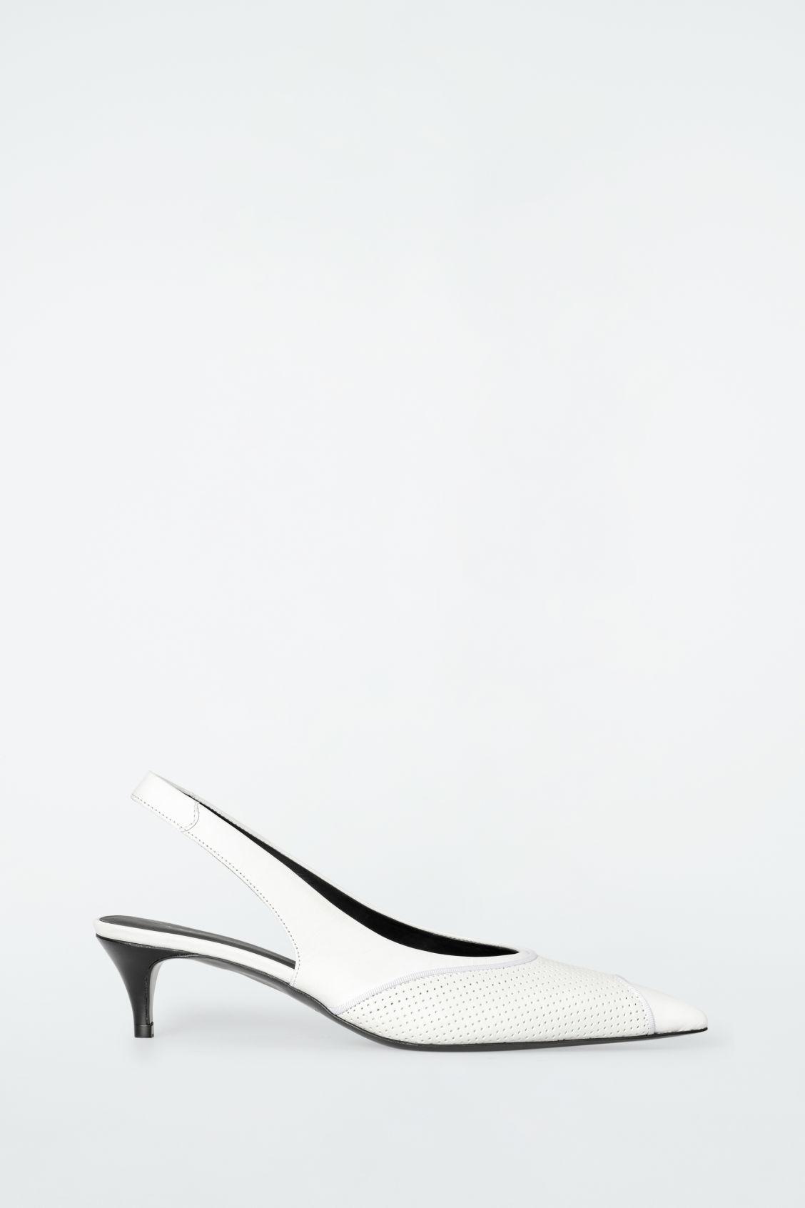 PERFORATED LEATHER SLINGBACK HEELS Product Image