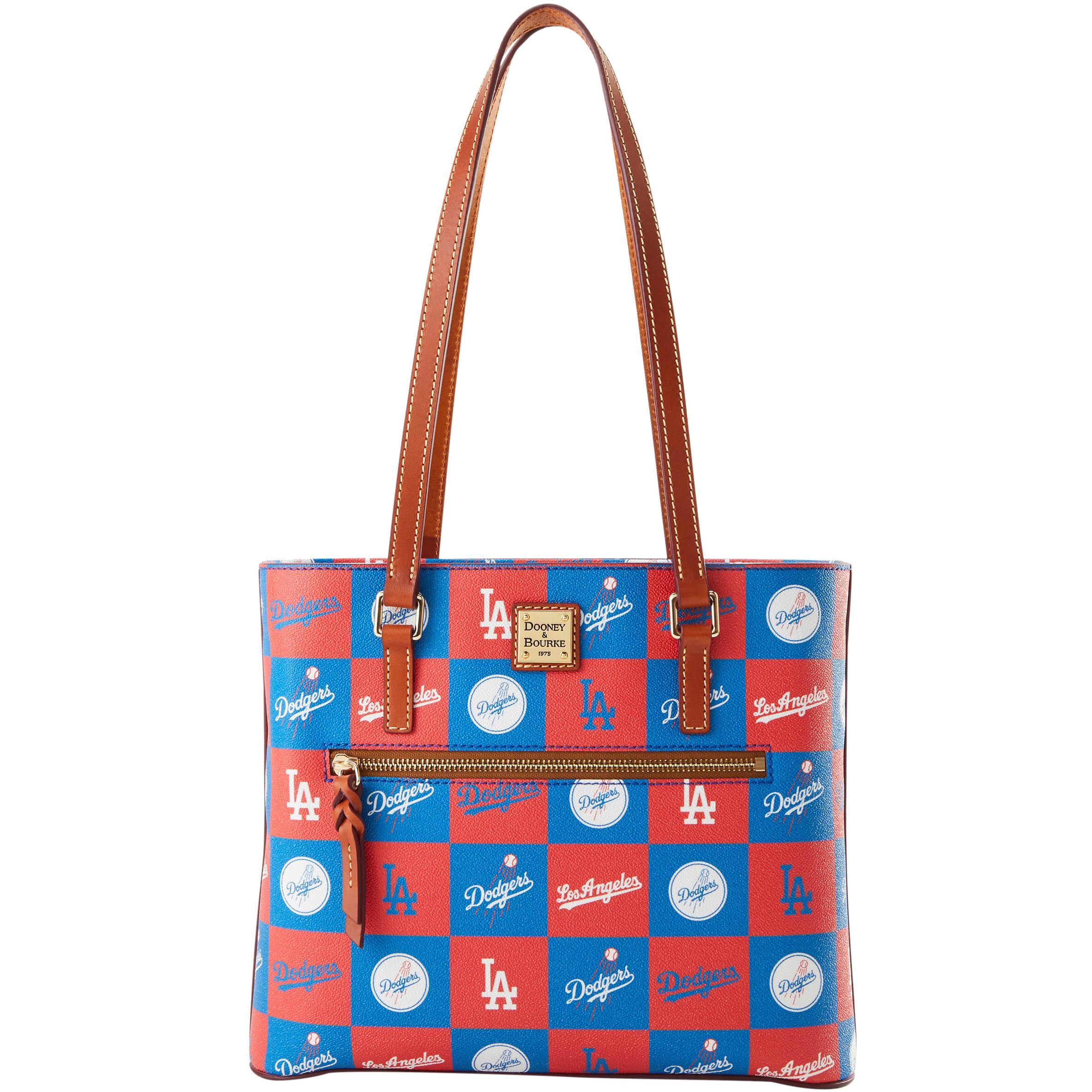 Dooney & Bourke Womens MLB Dodgers Coated Cotton Shopper Bag in Blue Product Image