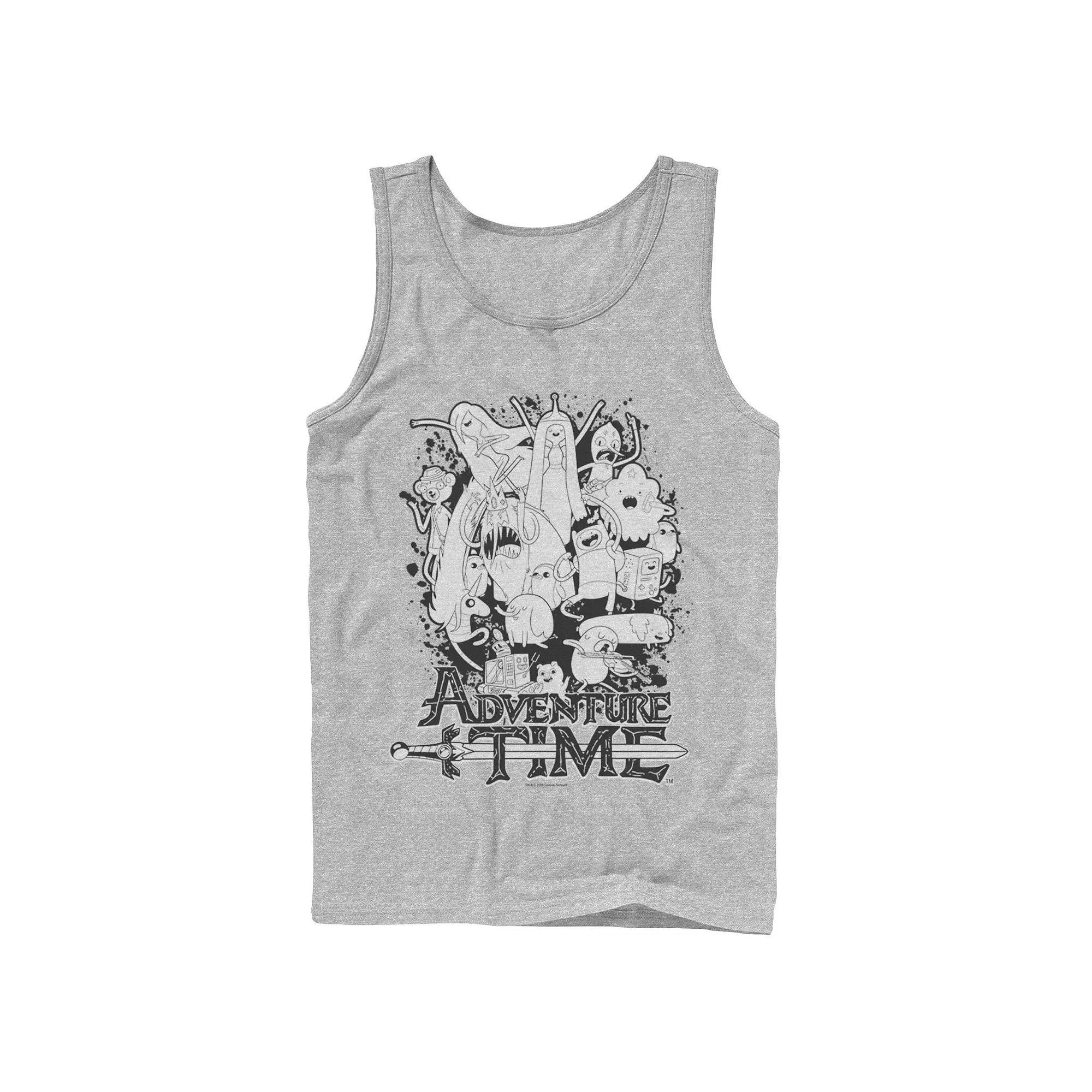 Men's Cartoon Network Adventure Time Splash Tank Top, Size: Large, Athletic Grey Product Image