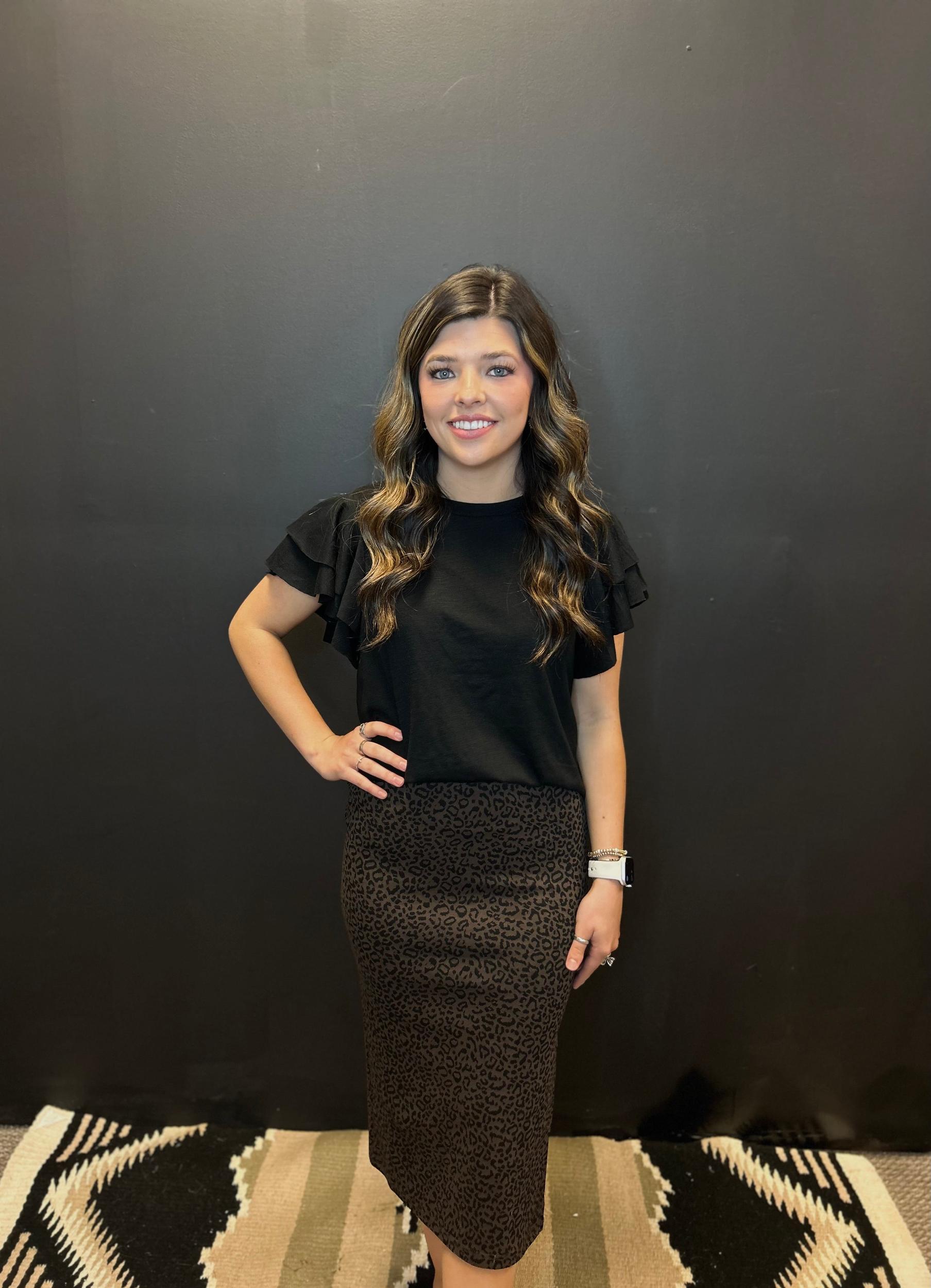 Leopard Midi Skirt - 2 Colors Product Image