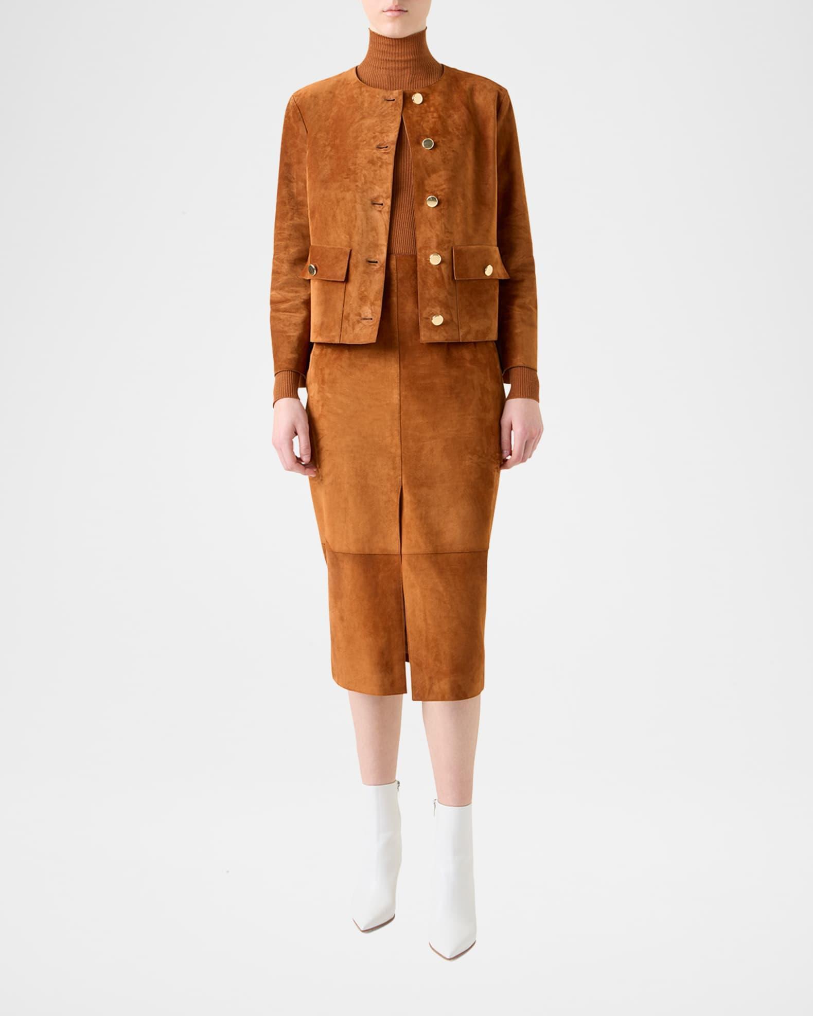 Lamb Suede Single-Breasted Winter Jacket Product Image