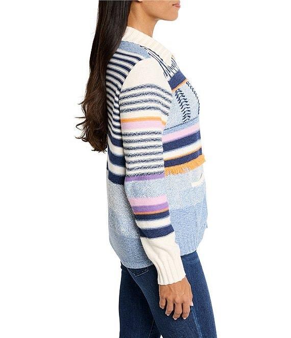NIC + ZOE Pattern Play Point Collar Neck Long Sleeve Cardigan Product Image