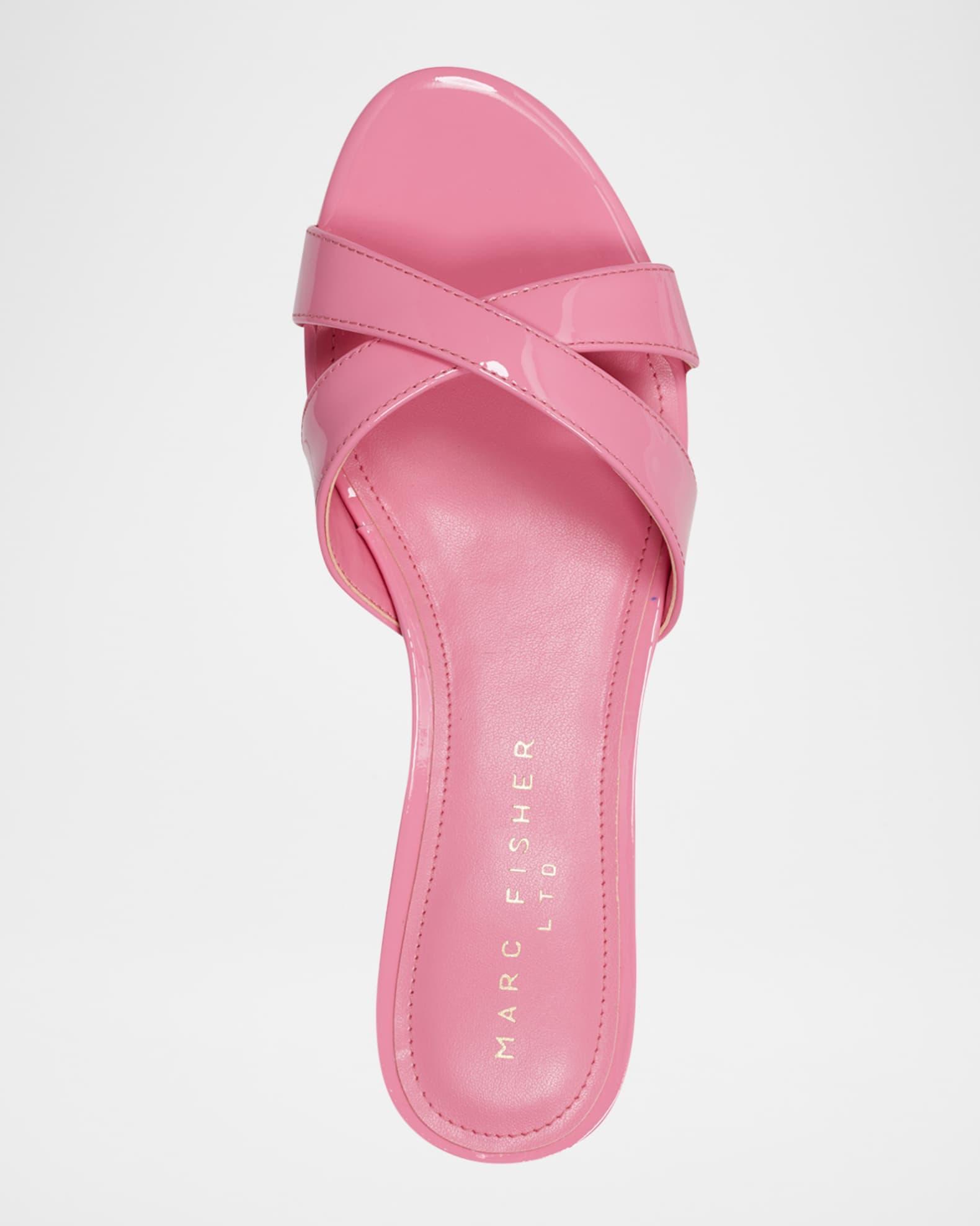 Tracey Patent Crisscross Kitten Slide Sandals Product Image