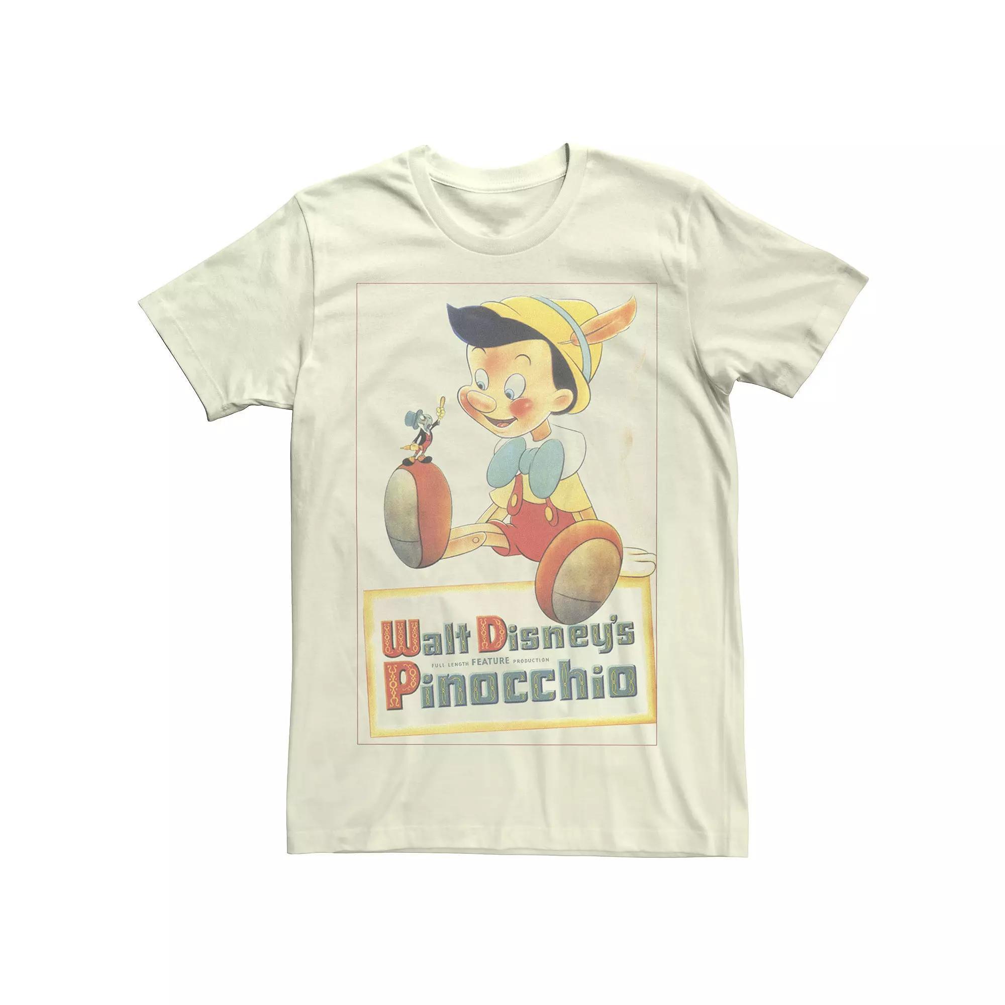 Disney's Pinocchio Men's Vintage Portrait Tee, Size: Medium, Natural Product Image