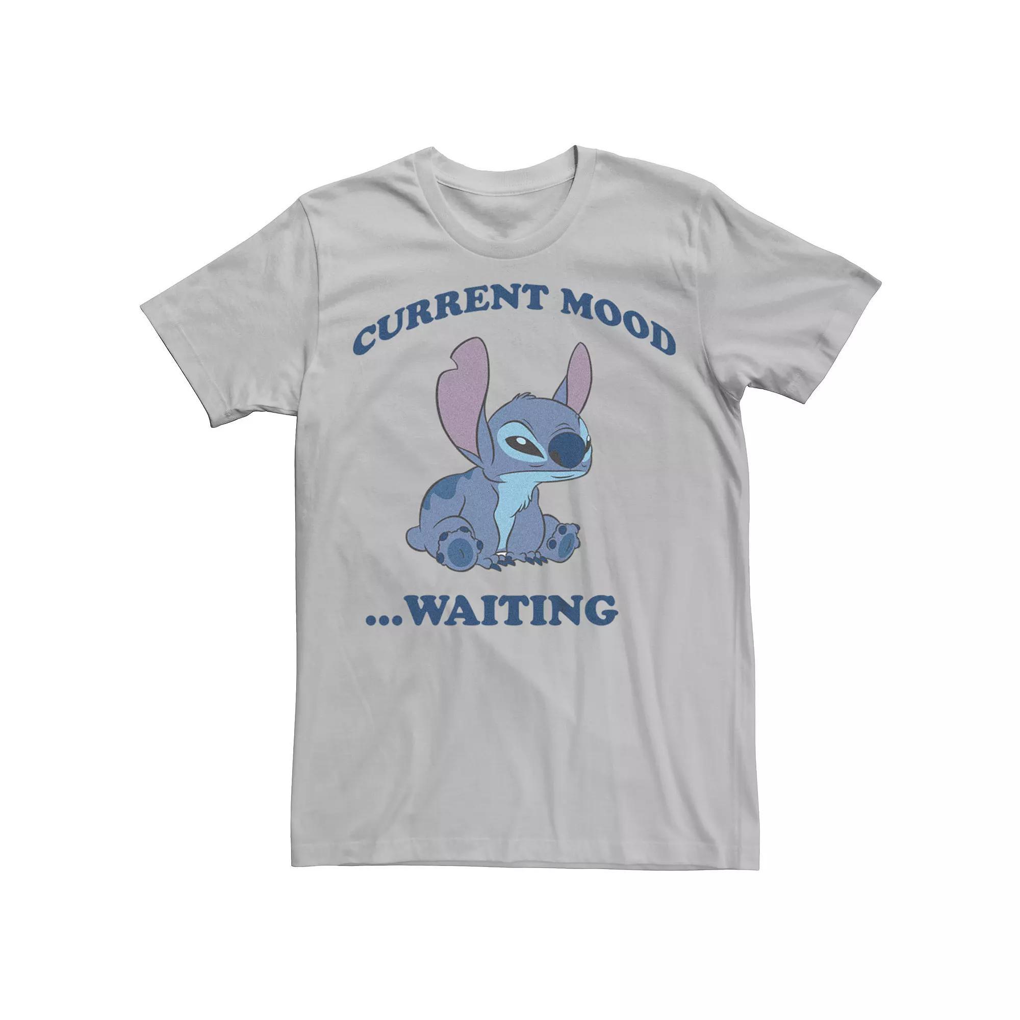 Disney's Lilo & Stitch Men's Current Mood Waiting Tee, Size: XS, Silver Product Image