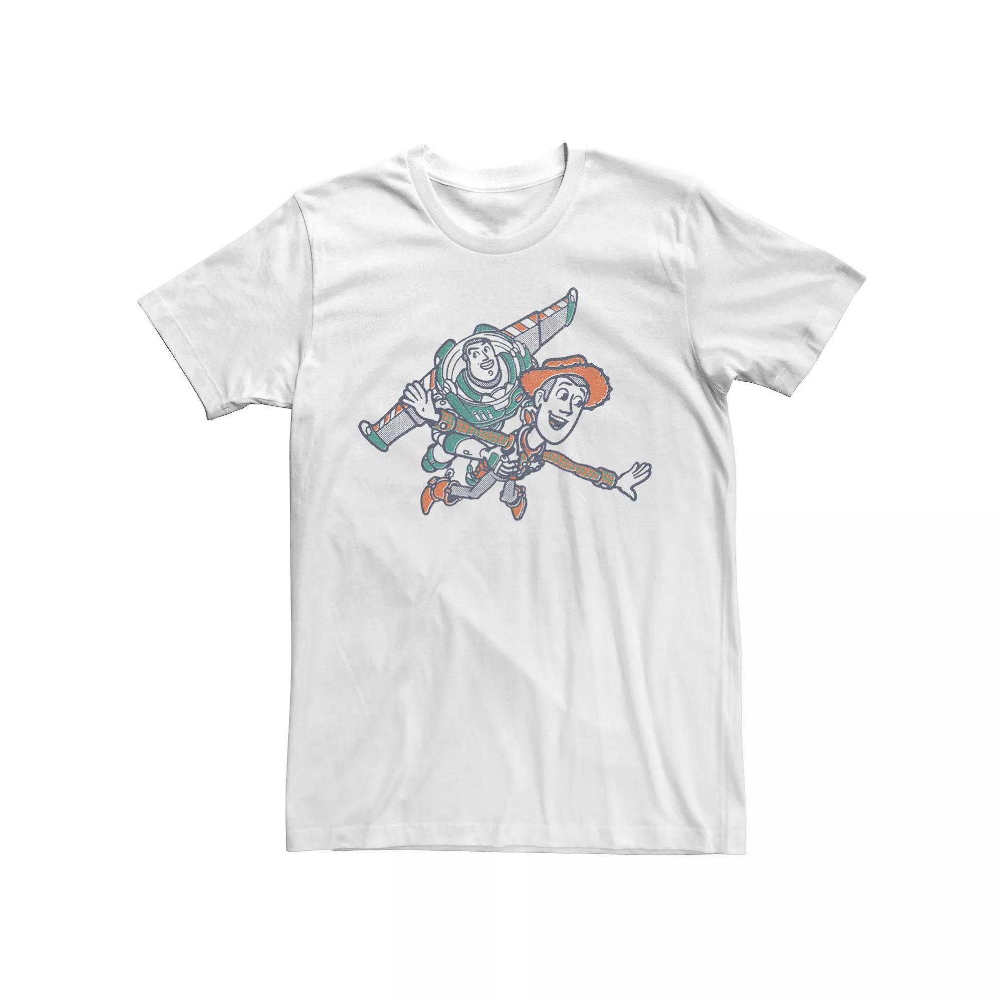 Disney / Pixar's Toy Story Buzz Lightyear & Woody Men's Sketch Tee, Size: Small, White Product Image