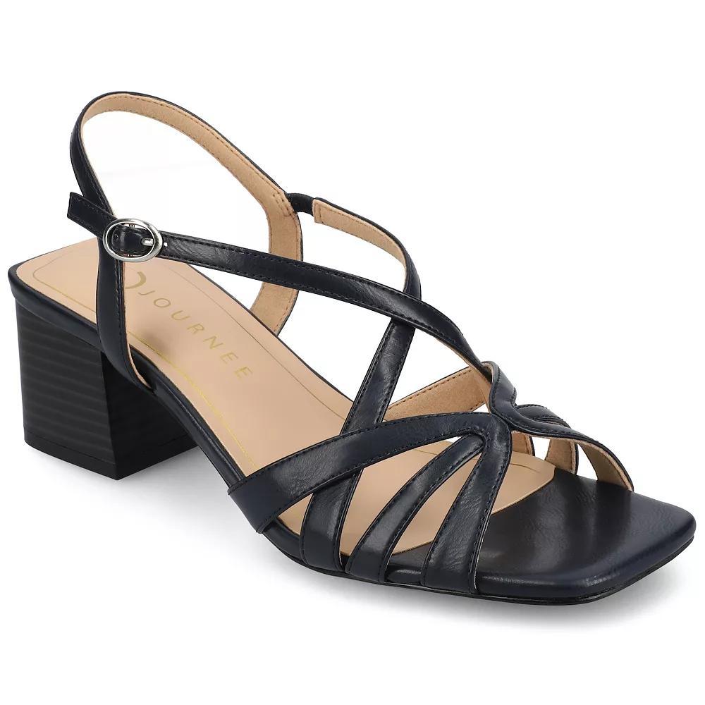 Journee Shyla Women's Block Heel Dress Sandals, Size: 7.5, Blue Product Image