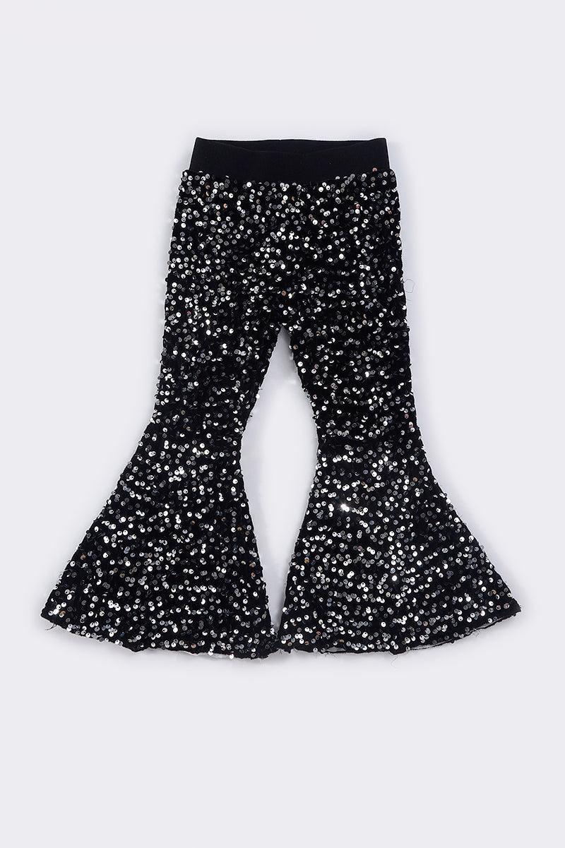 Pink sequin bell pants Product Image