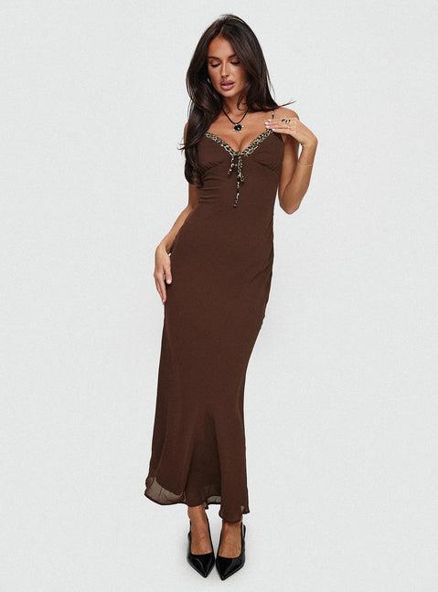 Moorey Maxi Dress Brown Product Image