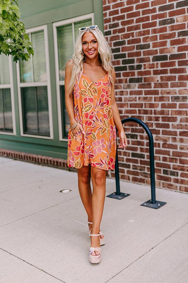 Blossom Bliss Mini Dress In Orange Product Image