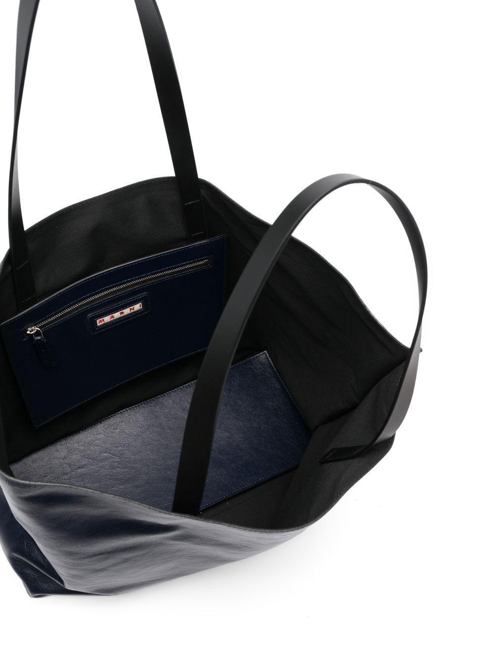 logo-print leather tote bag  Product Image