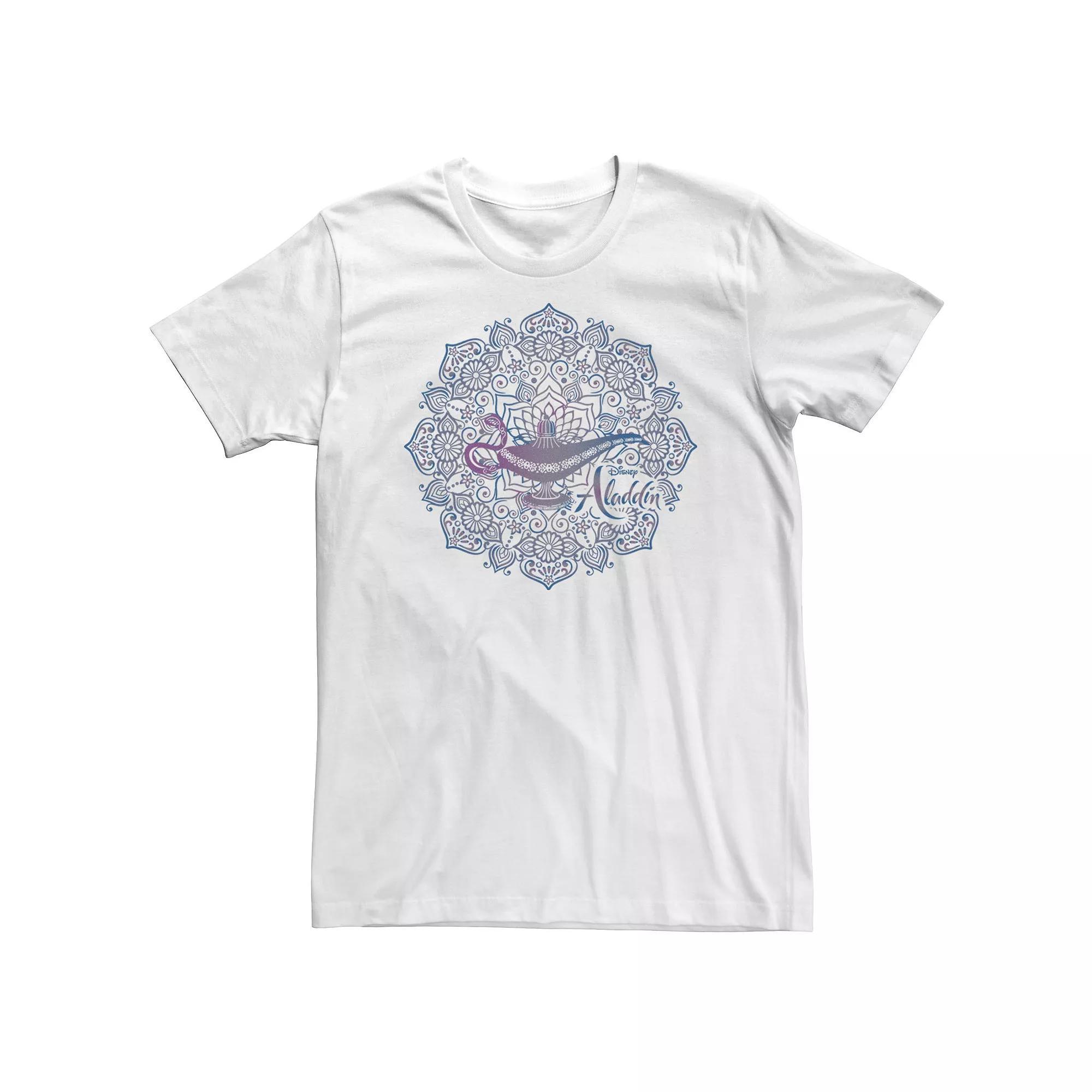 Big & Tall Disney Aladdin Lamp Geometric Neon Portrait Tee, Mens Product Image