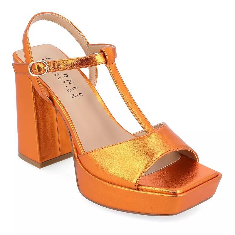 Journee Parson Women's Block Heel Sandals, Size: 9, Green Product Image
