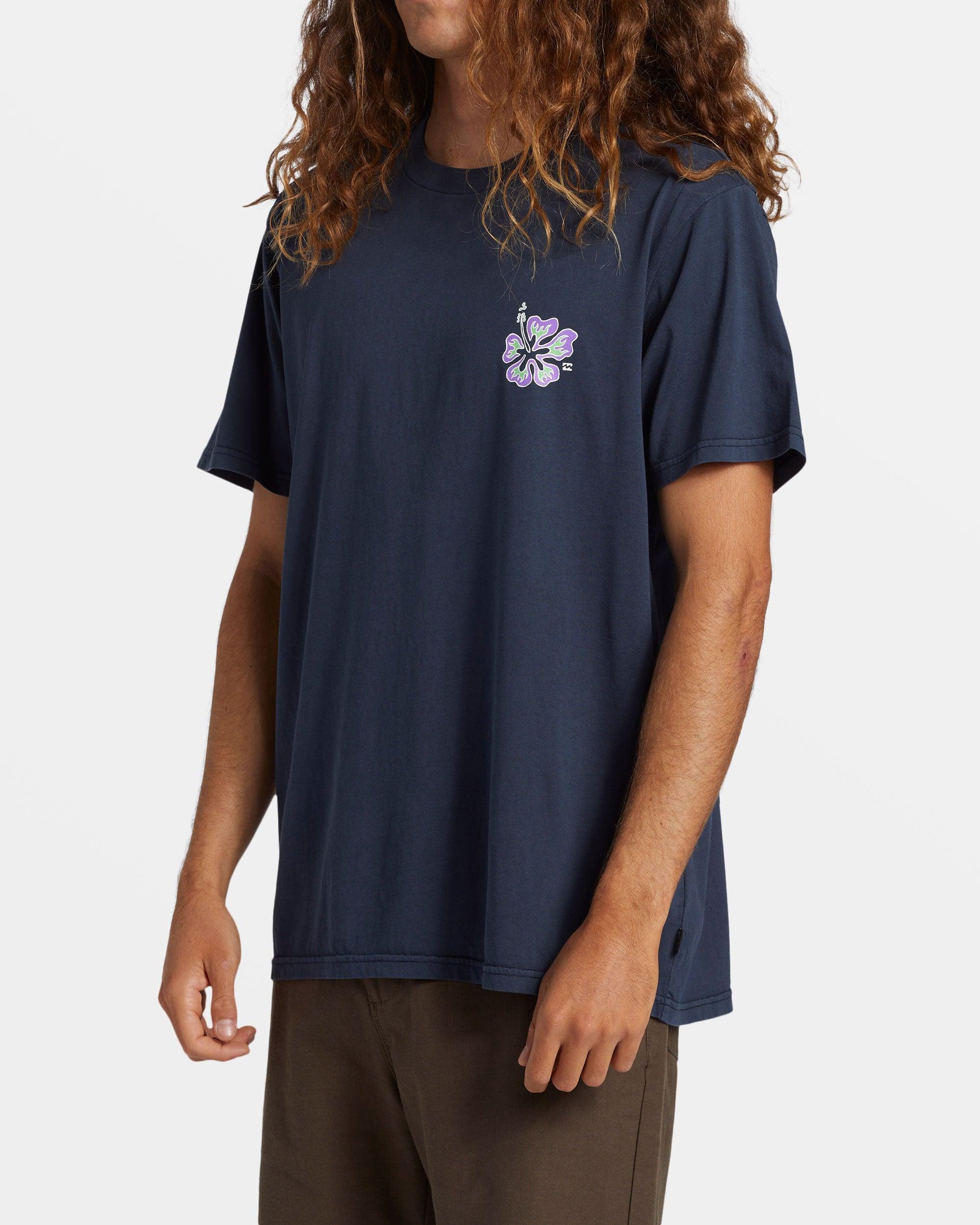 Hibiscus T-Shirt - Navy Male Product Image
